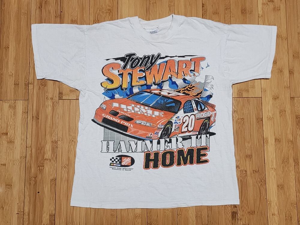 Vintage 1999 Tony Stewart NASCAR Shirt Mens Large Home Depot Competitors View